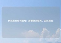 伤感英文短句缩写：简单英文缩写，表达悲伤