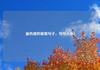 最伤感的爱情句子，句句入心！