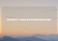 刘欢曾有几个女朋友,他年轻时真的没谈过恋爱？