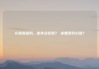 心里酸酸的，谁来安慰我？  谁懂我的心酸？
