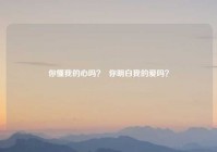 你懂我的心吗？  你明白我的爱吗？
