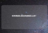何芳男朋友,他们的感情怎么样？