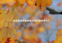 街头搭讪小吴视频,内容尺度有多大？