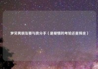 梦见男朋友要与我分手（是爱情的考验还是预兆）