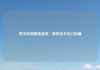 男生伤感情感语录：那些说不出口的痛