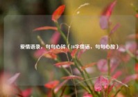 爱情语录，句句心碎（10字情话，句句心酸）