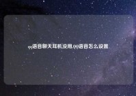 qq语音聊天耳机没用,QQ语音怎么设置