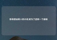 影帝搭讪某人的小说,就为了进同一个剧组