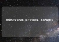 微信签名短句伤感：爱过就别回头，伤感签名短句