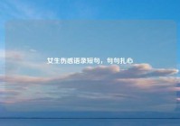 女生伤感语录短句，句句扎心