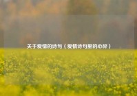 关于爱情的诗句（爱情诗句里的心碎）