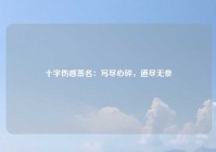 十字伤感签名：写尽心碎，道尽无奈