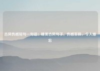 古风伤感短句一句话：唯美古风句子，伤感至极，令人难忘