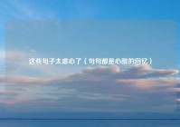 这些句子太虐心了（句句都是心酸的回忆）