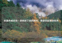 欧美伤感说说：你找到了你的阳光，我却仍在独自忧伤