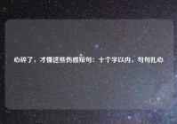 心碎了，才懂这些伤感短句：十个字以内，句句扎心