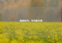 情感短句，句句戳心窝
