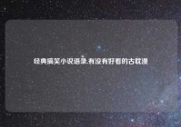 经典搞笑小说语录,有没有好看的古耽漫