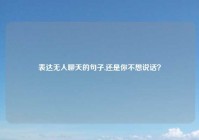表达无人聊天的句子,还是你不想说话？