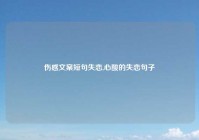伤感文案短句失恋,心酸的失恋句子