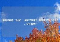 那些说过的“永远”，都去了哪里？  那些说好的“未来”，又在哪里？