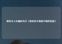那些令人心痛的句子（那些说不清道不明的伤感）
