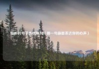 好听的句子伤感短句（哪一句最能表达你的心声）