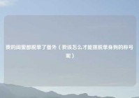 我的闺蜜都脱单了番外（我该怎么才能摆脱单身狗的称号呢）