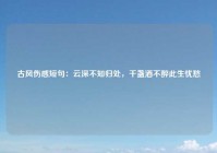 古风伤感短句：云深不知归处，千盏酒不醉此生忧愁