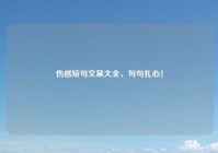 伤感短句文案大全，句句扎心！