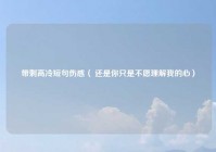 带刺高冷短句伤感（ 还是你只是不愿理解我的心）