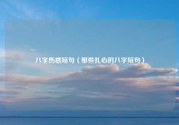 八字伤感短句（那些扎心的八字短句）