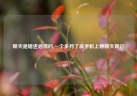 聊天是增进感情的,一个多月了就手机上聊聊天而已