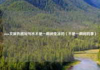 emo文案伤感短句水不是一瞬间变凉的（不是一瞬间的事）