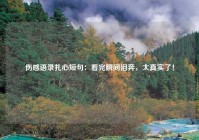 伤感语录扎心短句：看完瞬间泪奔，太真实了！
