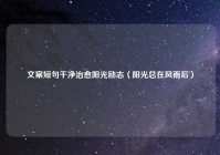 文案短句干净治愈阳光励志（阳光总在风雨后）