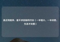 真正的陪伴，是不求回报的付出（一半烟火，一半诗意，生活才完整）