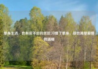 单身生活，也有说不出的苦涩,习惯了单身，却也渴望爱情的温暖