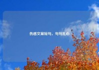 伤感文案短句，句句扎心