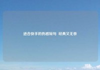 适合快手的伤感短句  经典又无奈