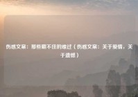 伤感文案：那些藏不住的难过（伤感文案：关于爱情，关于遗憾）