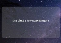 白只 女朋友（ 如今又为何选择分开）