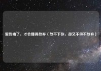爱到痛了，才会懂得放弃（放不下你，却又不得不放弃）