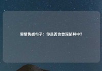 爱情伤感句子：你是否也曾深陷其中？