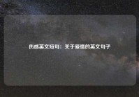 伤感英文短句：关于爱情的英文句子