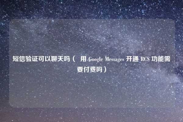 短信验证可以聊天吗（  用 Google Messages 开通 RCS 功能需要付费吗）