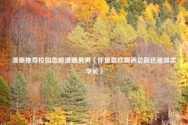 漫画推荐校园恋爱漫画男男（你是喜欢霸道总裁还是温柔学长）