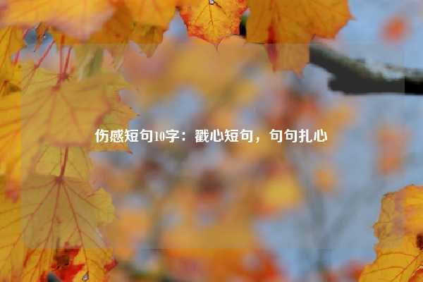 伤感短句10字：戳心短句，句句扎心