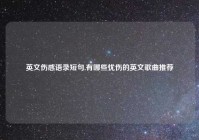 英文伤感语录短句,有哪些忧伤的英文歌曲推荐