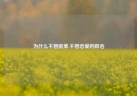 为什么不想脱单,不想恋爱的群名
